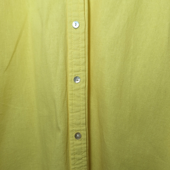 ReVamped Vibrant Yellow Linen Blend Button Down Shirt Large - Picture 4 of 9